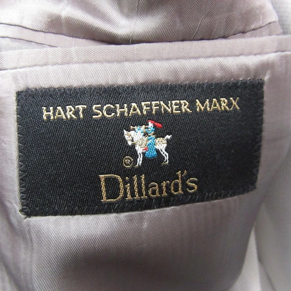 Hart Schaffner Marx Two Piece Suit 40S 32x28 Navy Blue Pinstripe 3 Button Wool